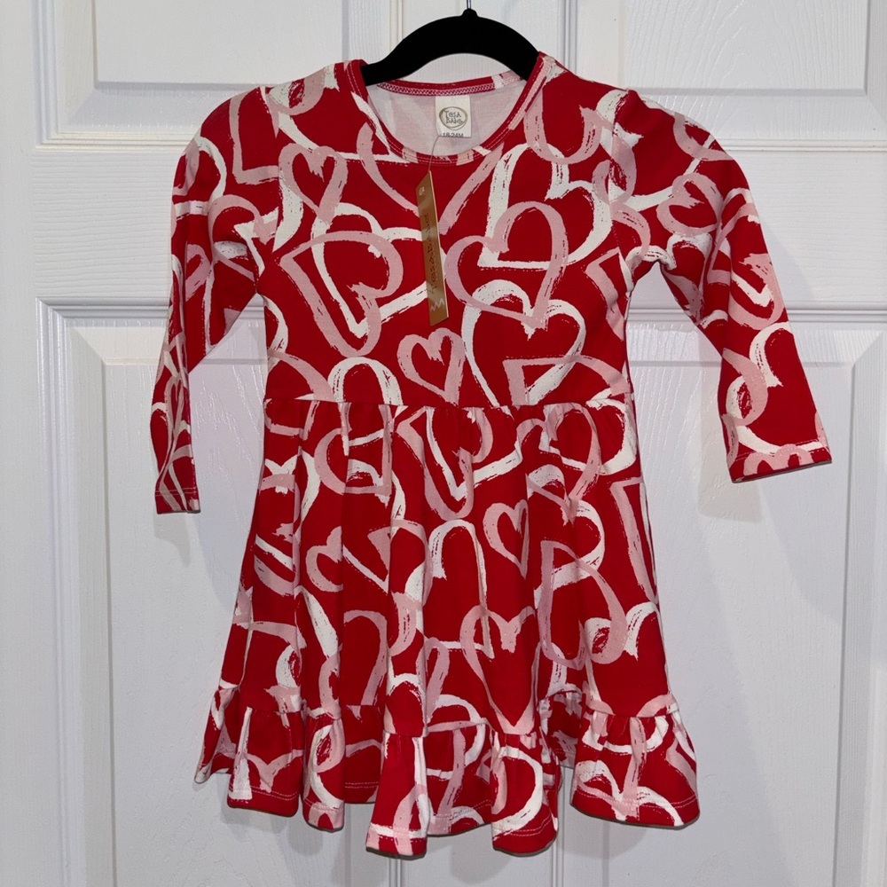 Tesa Babe Happy Hearts Twirl Bamboo Dress 12-18 months​